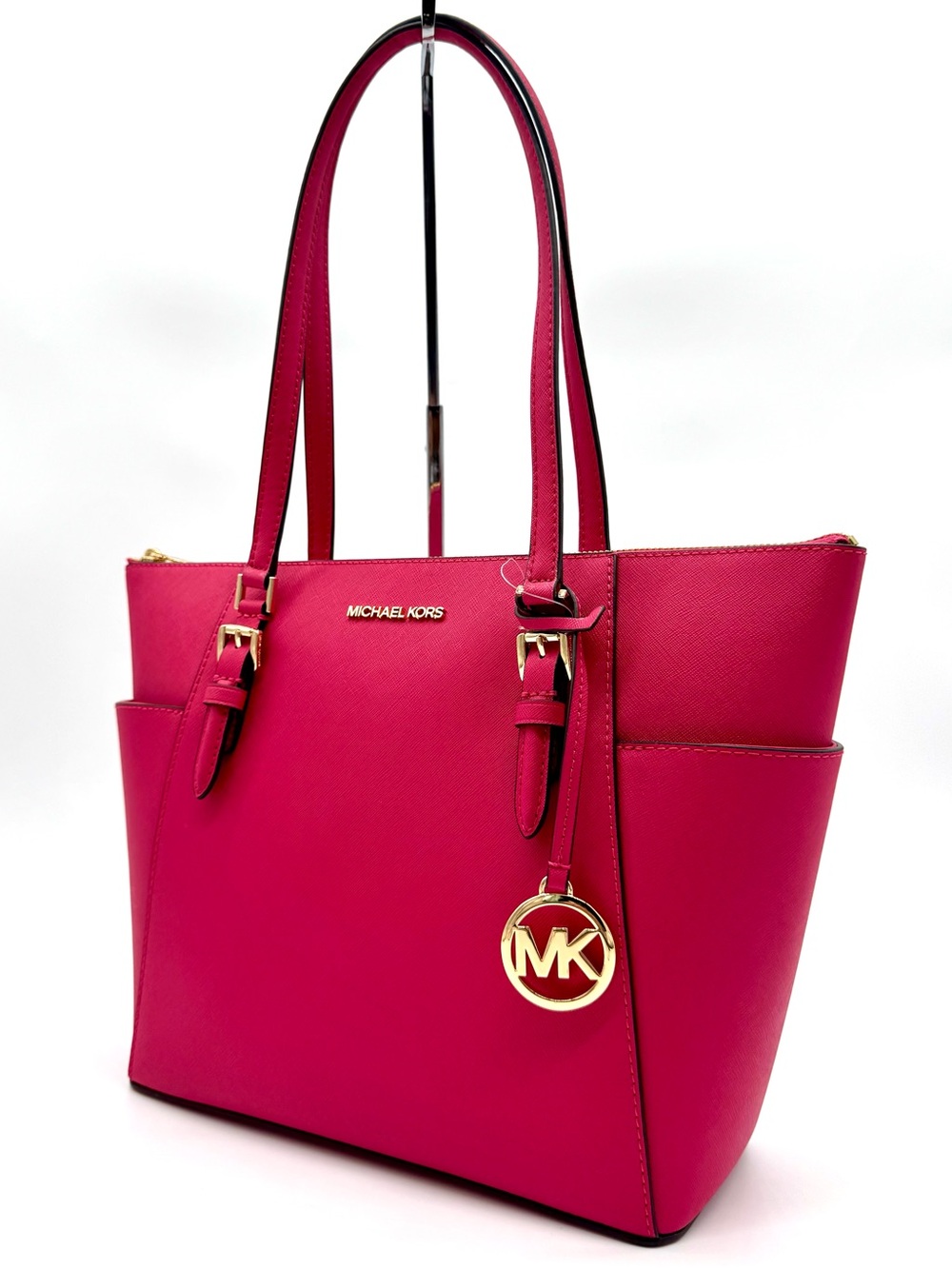 Michael Kors Large Charlotte Tote Bag Electric Pink